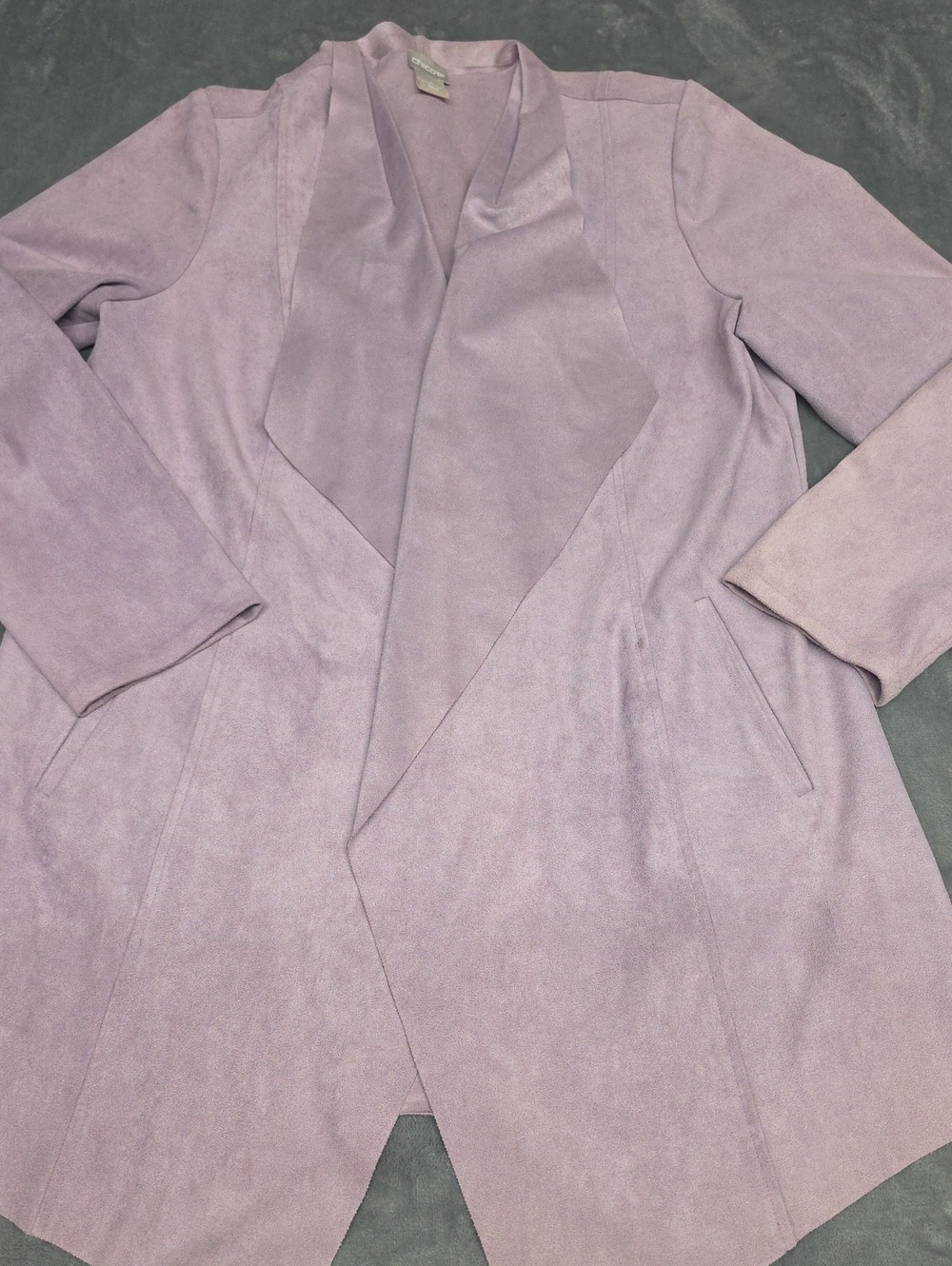 Chico's Lilac Open-Front Trench Coat Sz 6